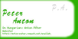 peter anton business card